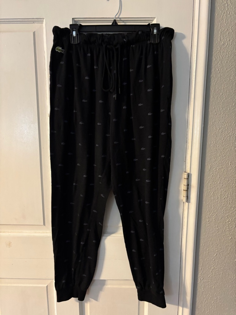 Lacoste Black Sleepwear Logo Elastic Waist Pajama Pants